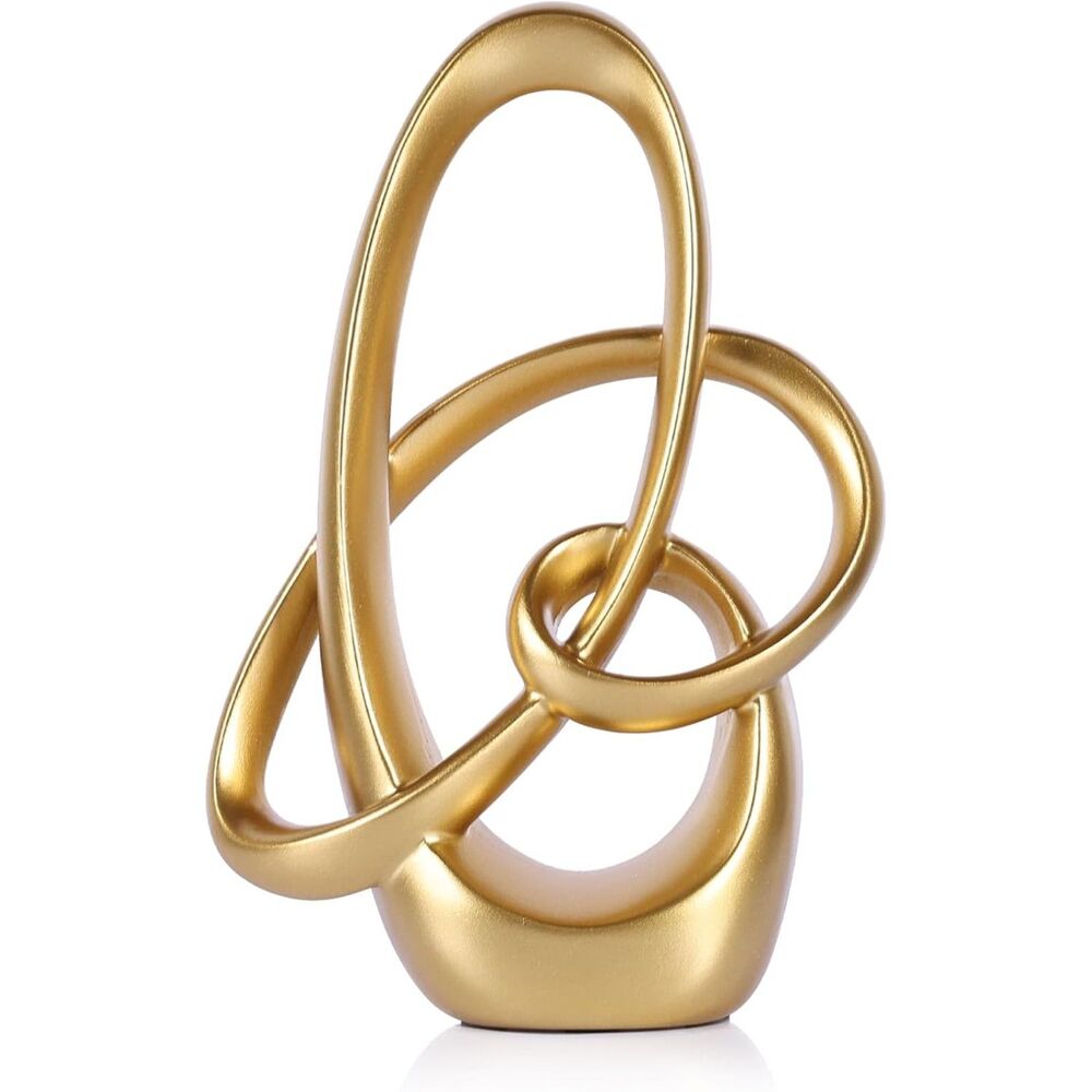 XIYOUQI Gold Knot Decor - 8.6" Resin Statue